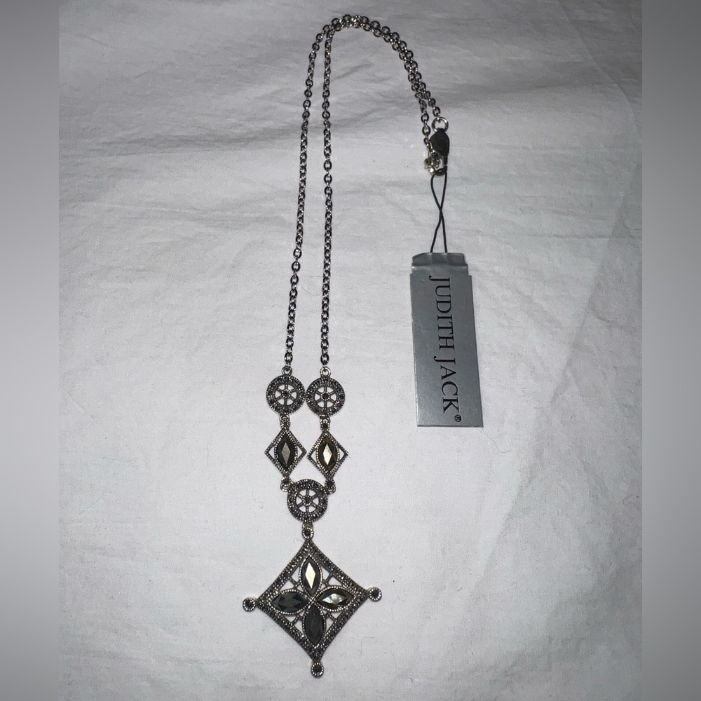 Judith Jack 925 Silver Geometric Pendant Necklace